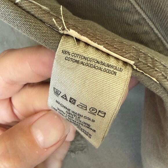 Free People Moonchild Olive Distressed Denim Shirt Jacket Size S - Picture 6 of 6